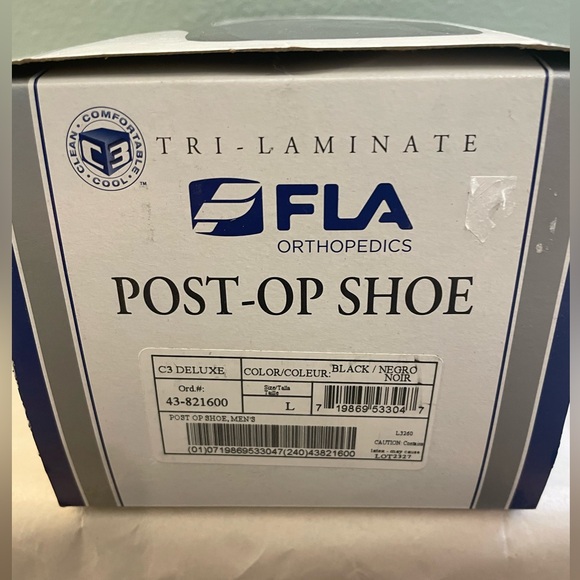 FLA Orthopedics Post-Op Shoe, Black, Size L, never used. - Picture 2 of 12